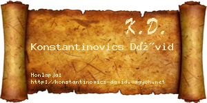 Konstantinovics Dávid névjegykártya